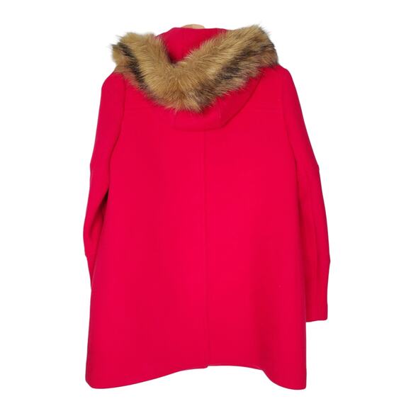 J Crew Petite Chateau Parka Coat Italian Stadium Cloth Wool Bright Pink 4P - Picture 2 of 10